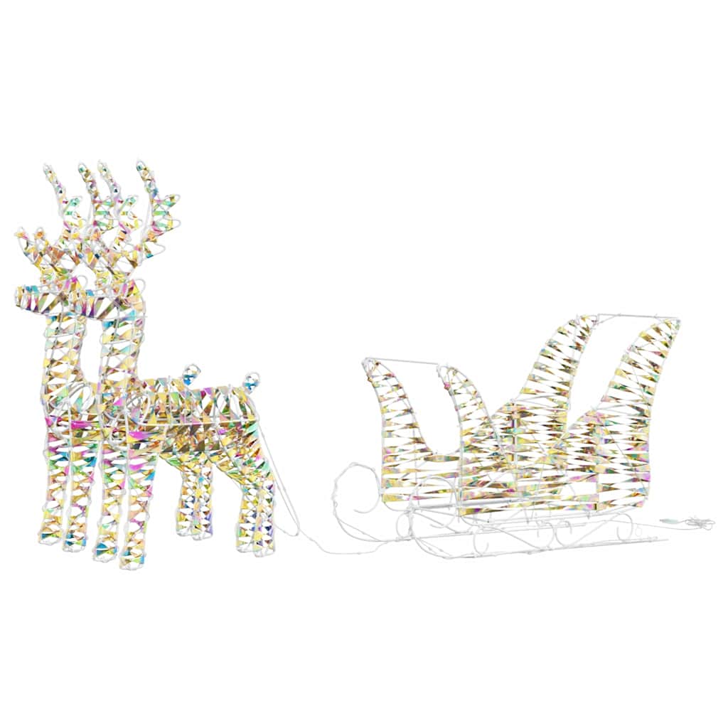 Rendier Trek Slede Met 160 Led Warmwit 30 X 12 X 54.5 Cm Pet