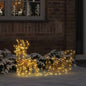 Rendier Trek Slede Met 160 Led Warmwit 30 X 12 X 54.5 Cm Pet