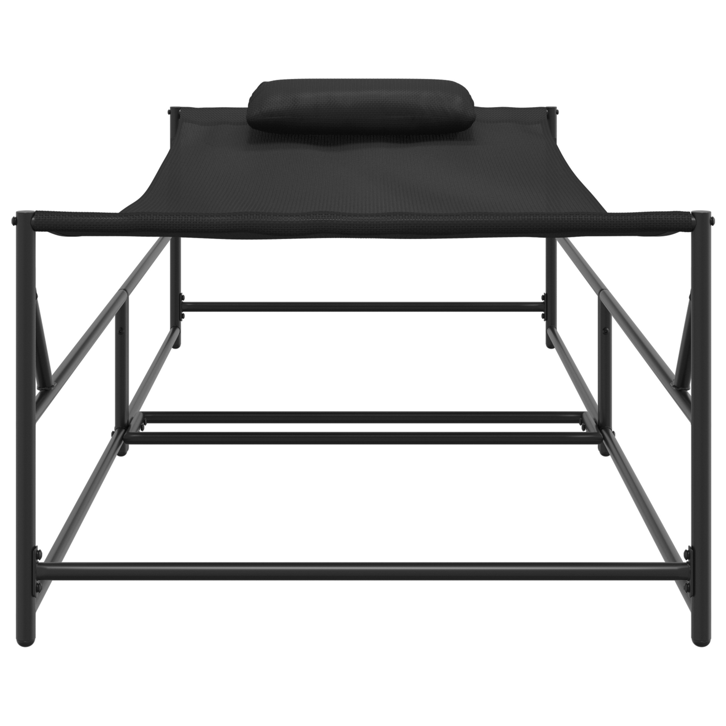 Ligbed 200X74X73 Cm Staal En Textileen Antraciet