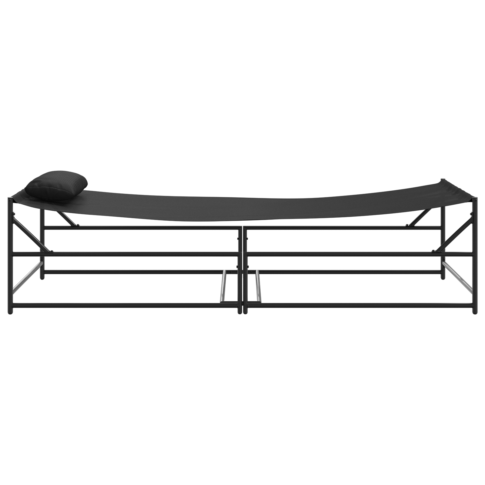 Ligbed 200X74X73 Cm Staal En Textileen Antraciet